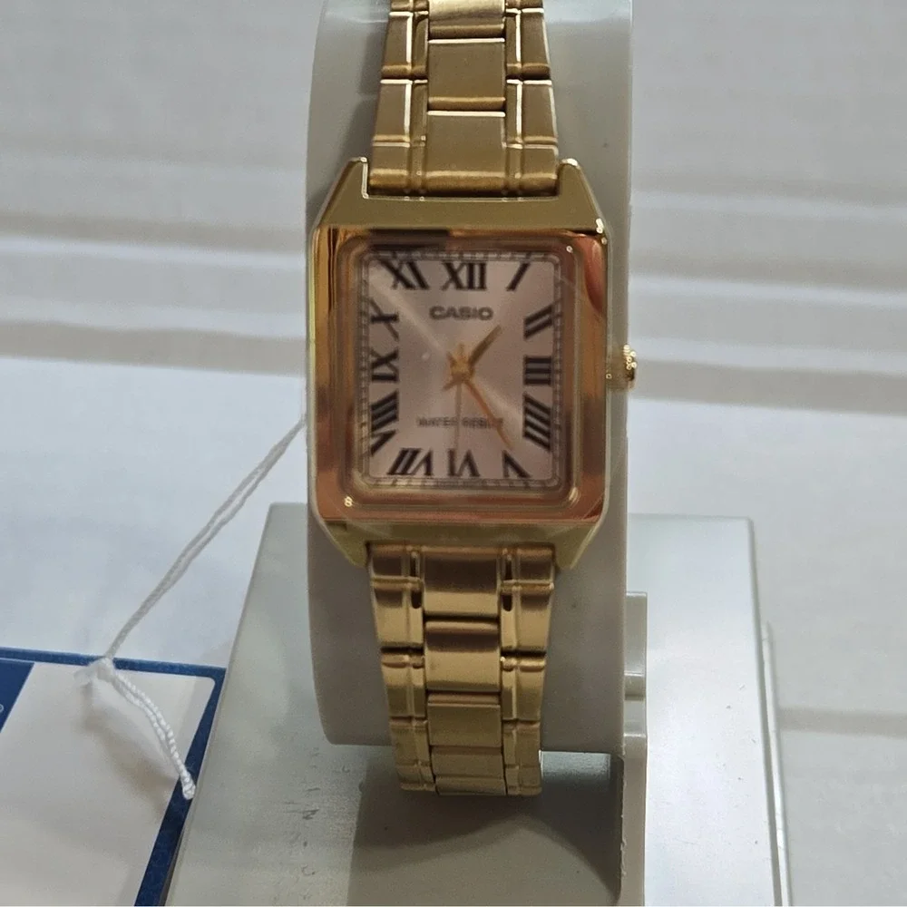 NIB Casio LTP-V007 Goldtone Womens 29mm Watch. Quartz,Analog,Water-Resist,SS.